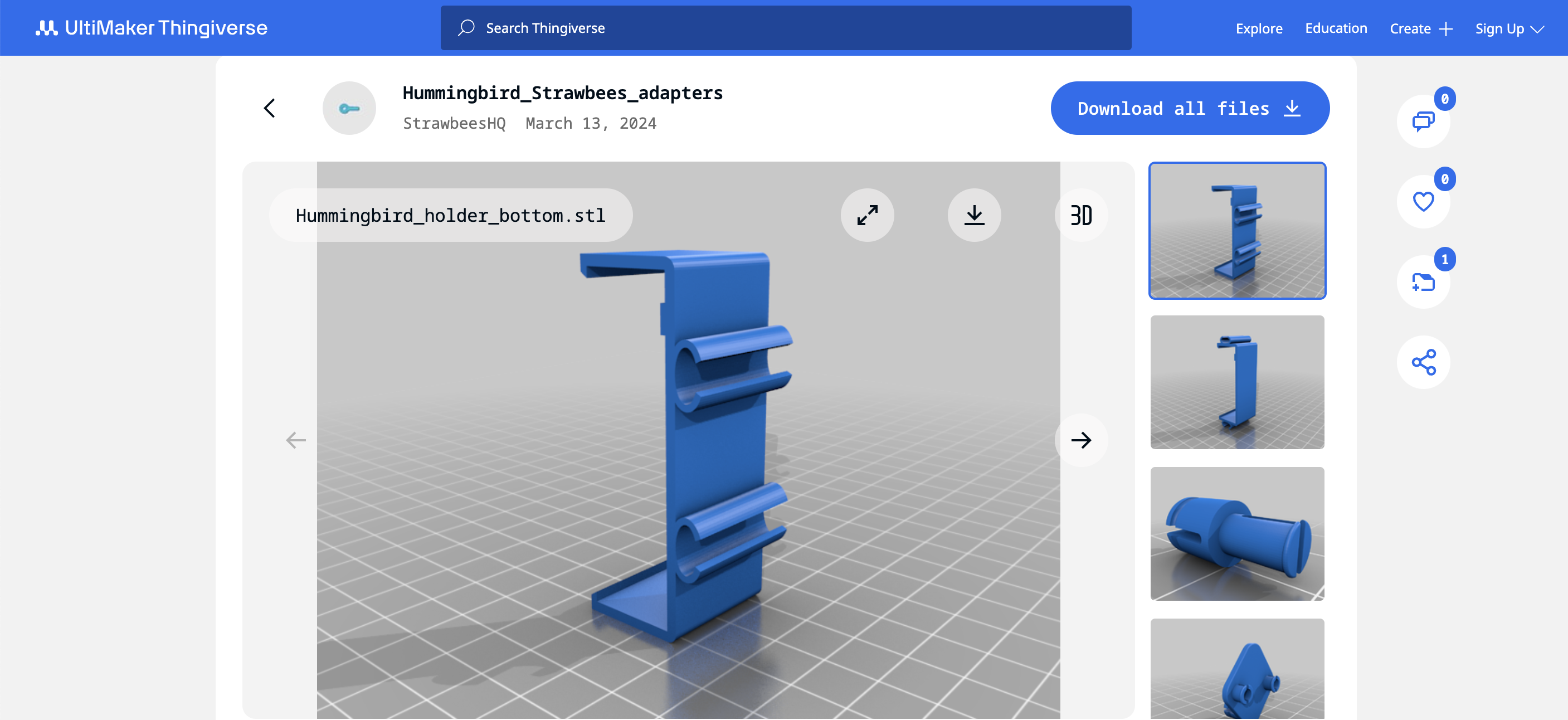 Hummingbird and Strawbees Adapters on Thingiverse