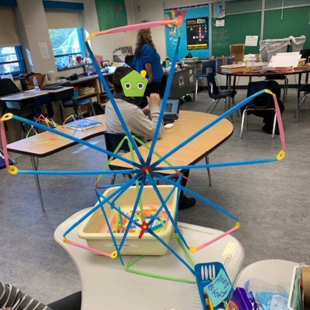 A huge windmill built with Strawbees.