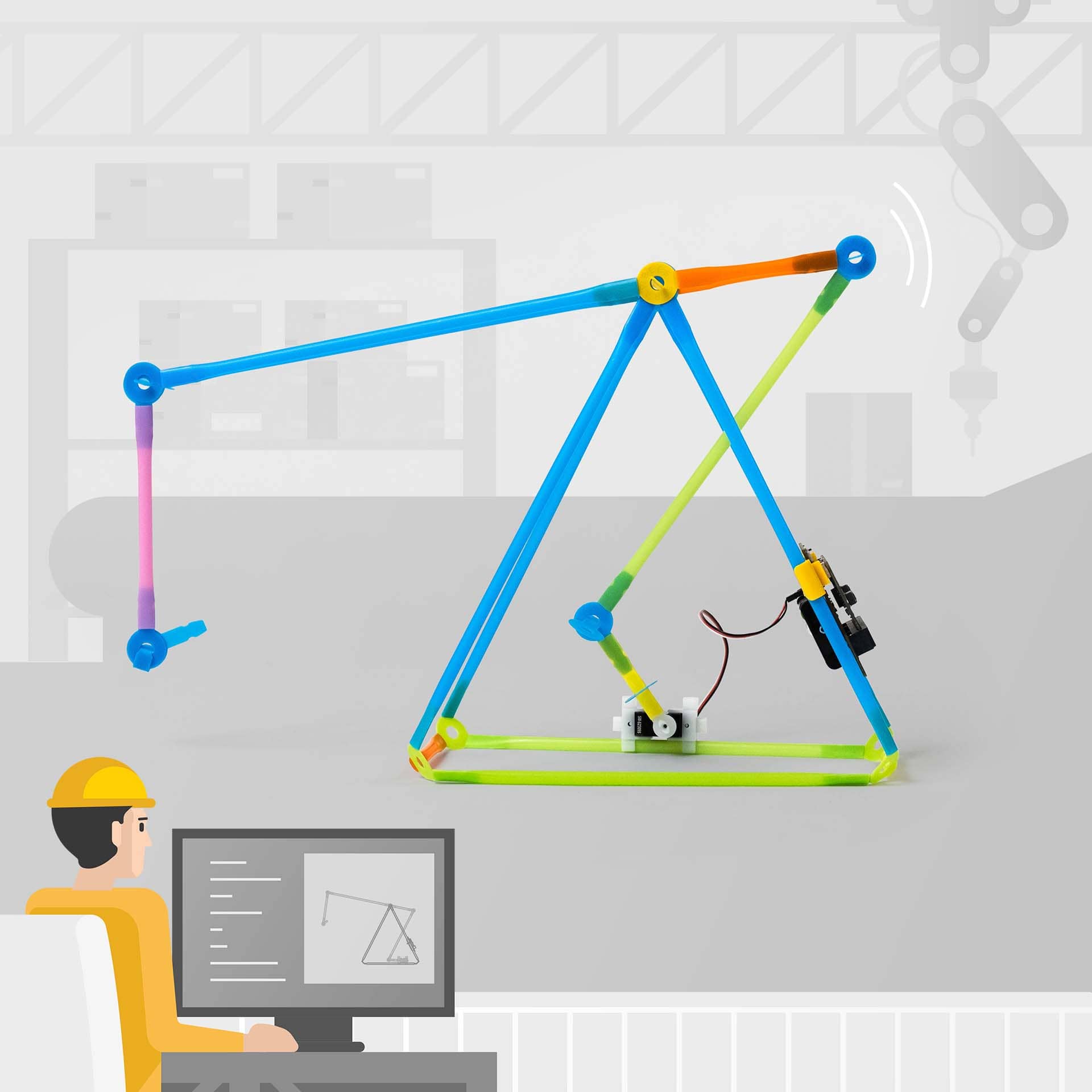 Crane Built with Strawbees